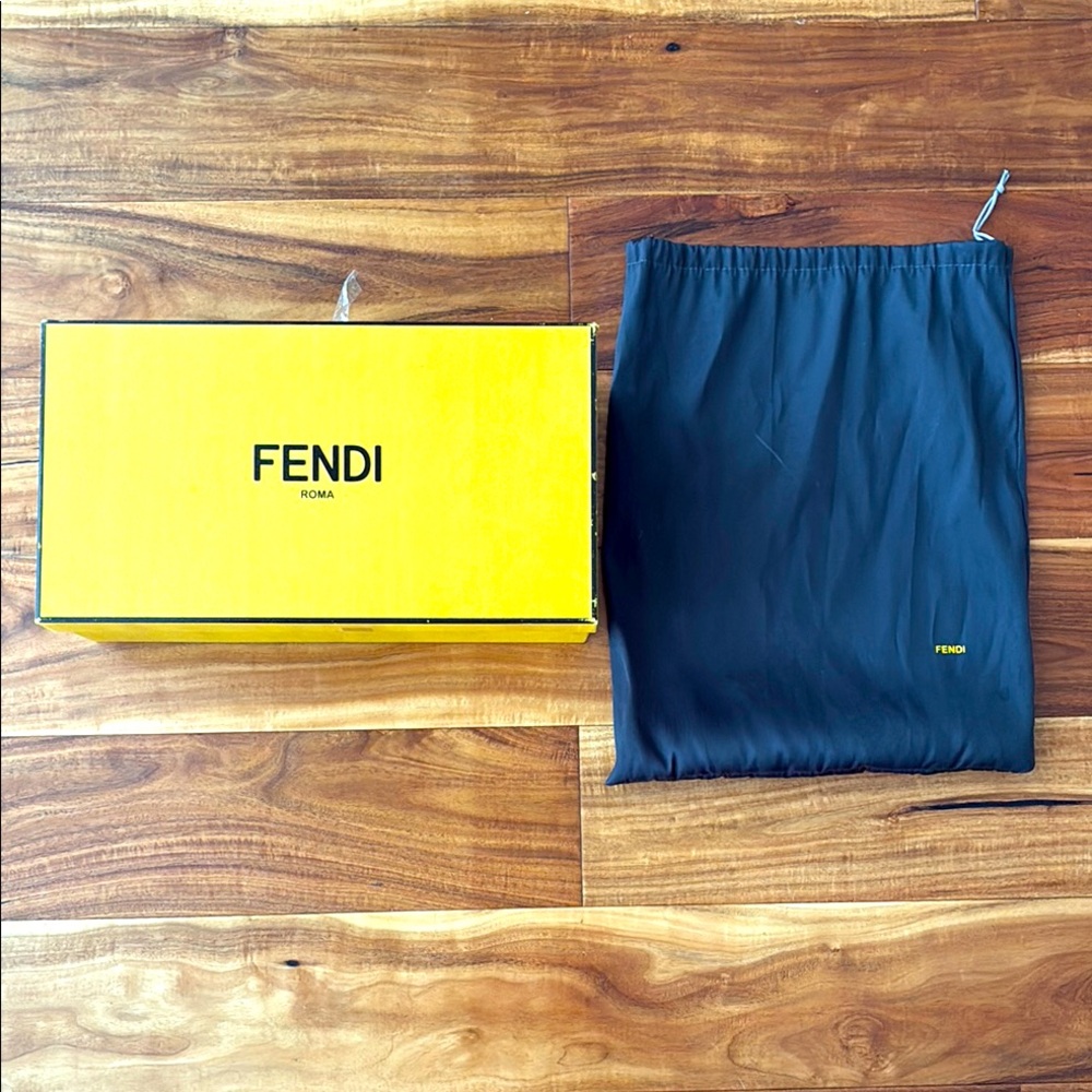 Fendi Vibrant Yellow Box with Sleek Black Dust Bag